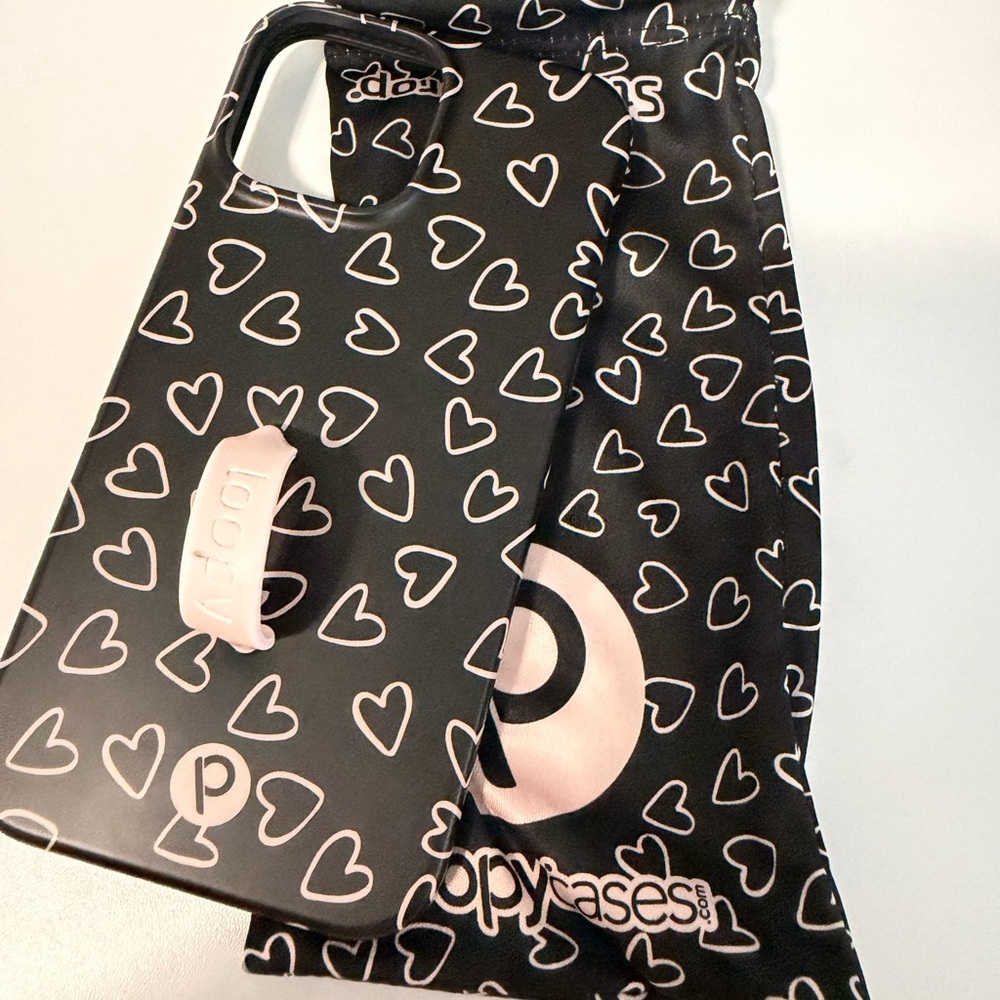 Black and Pink Heart Phone Case